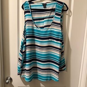 Torrid Women's Blue and Black Striped Tank Top